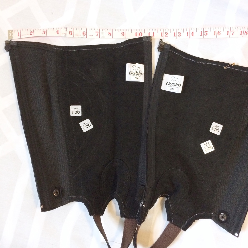 DUBLIN Black Leather Suede Half Chaps - Picture 7 of 8